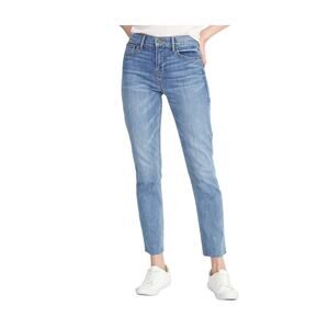 Old Navy Perfect Straight Ankle Power Jeans Size 14 Raw Hem Back Center Seam